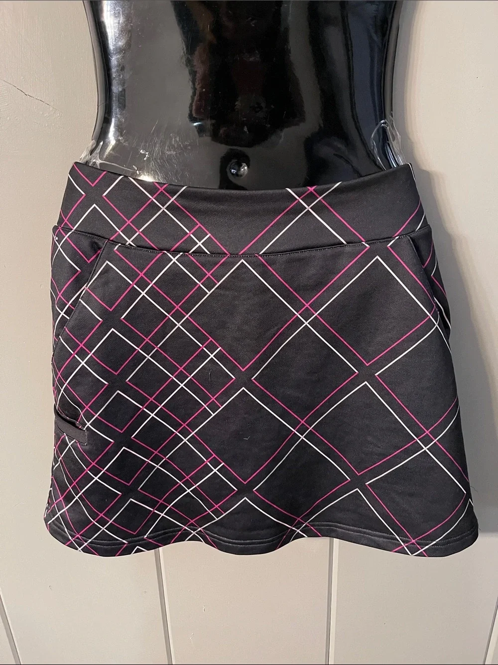 Adidas Skort Skirt Short Golf Pickleball Tennis Black Pockets Sporty Tomboy